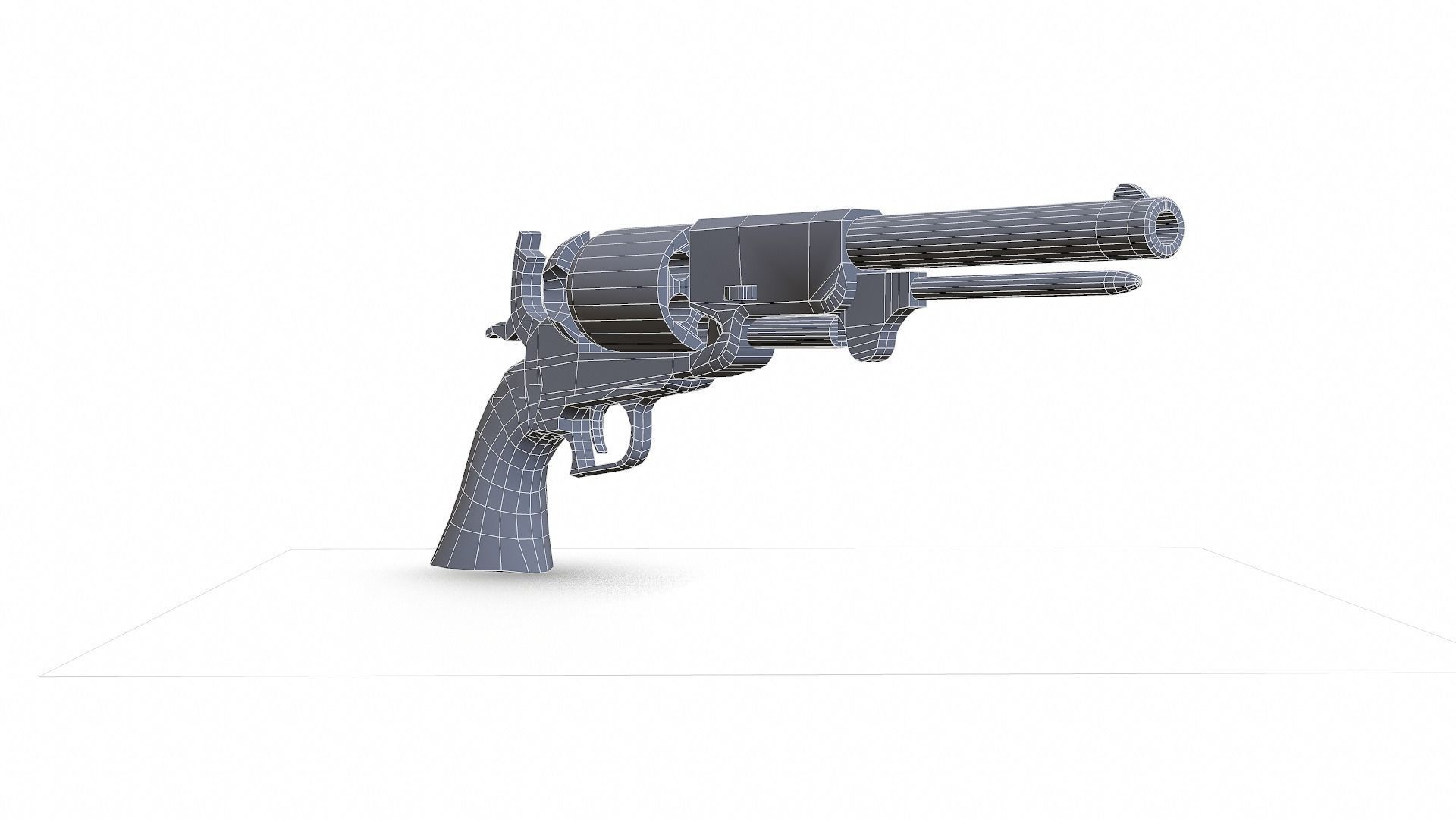 Colt Walker Dragoon Low-poly 3D model_11