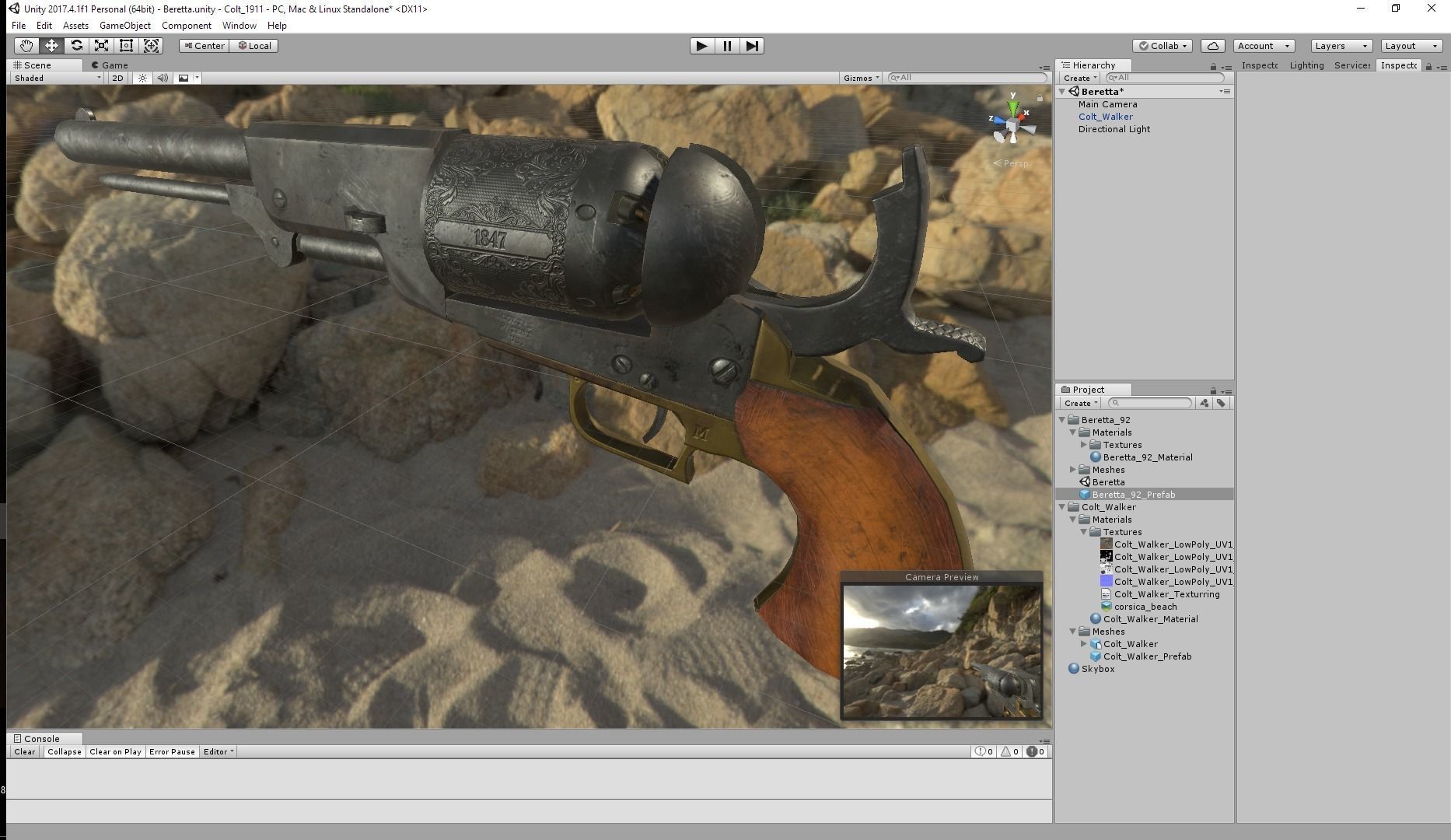 Colt Walker Dragoon Low-poly 3D model_5