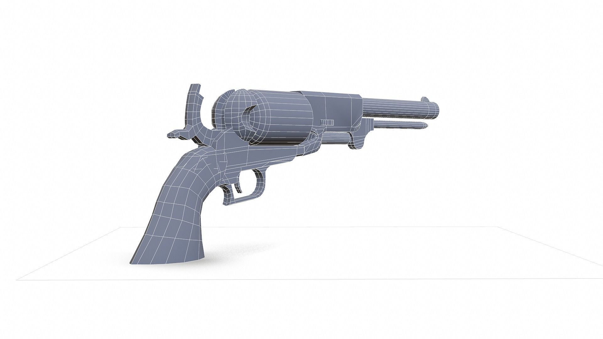 Colt Walker Dragoon Low-poly 3D model_10