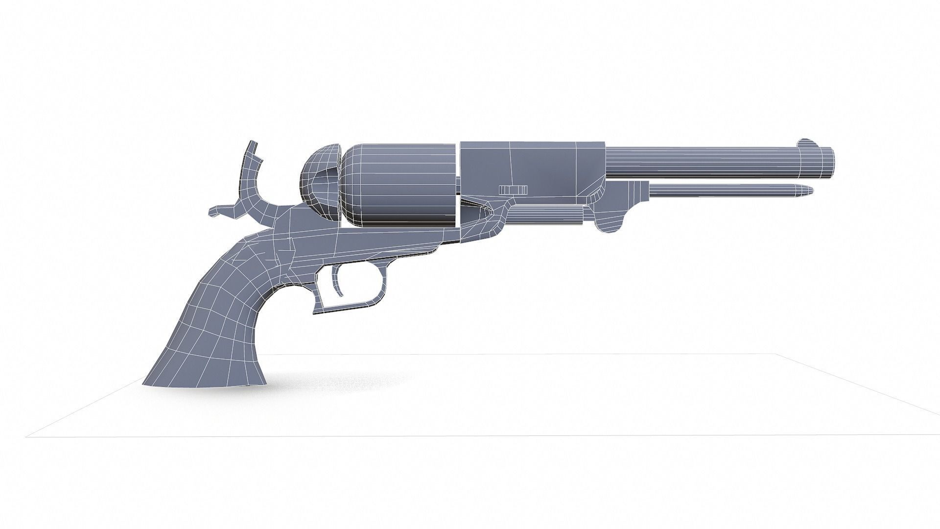 Colt Walker Dragoon Low-poly 3D model_13