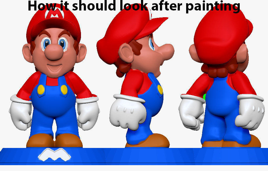 Mario figurine Free 3D print model_9