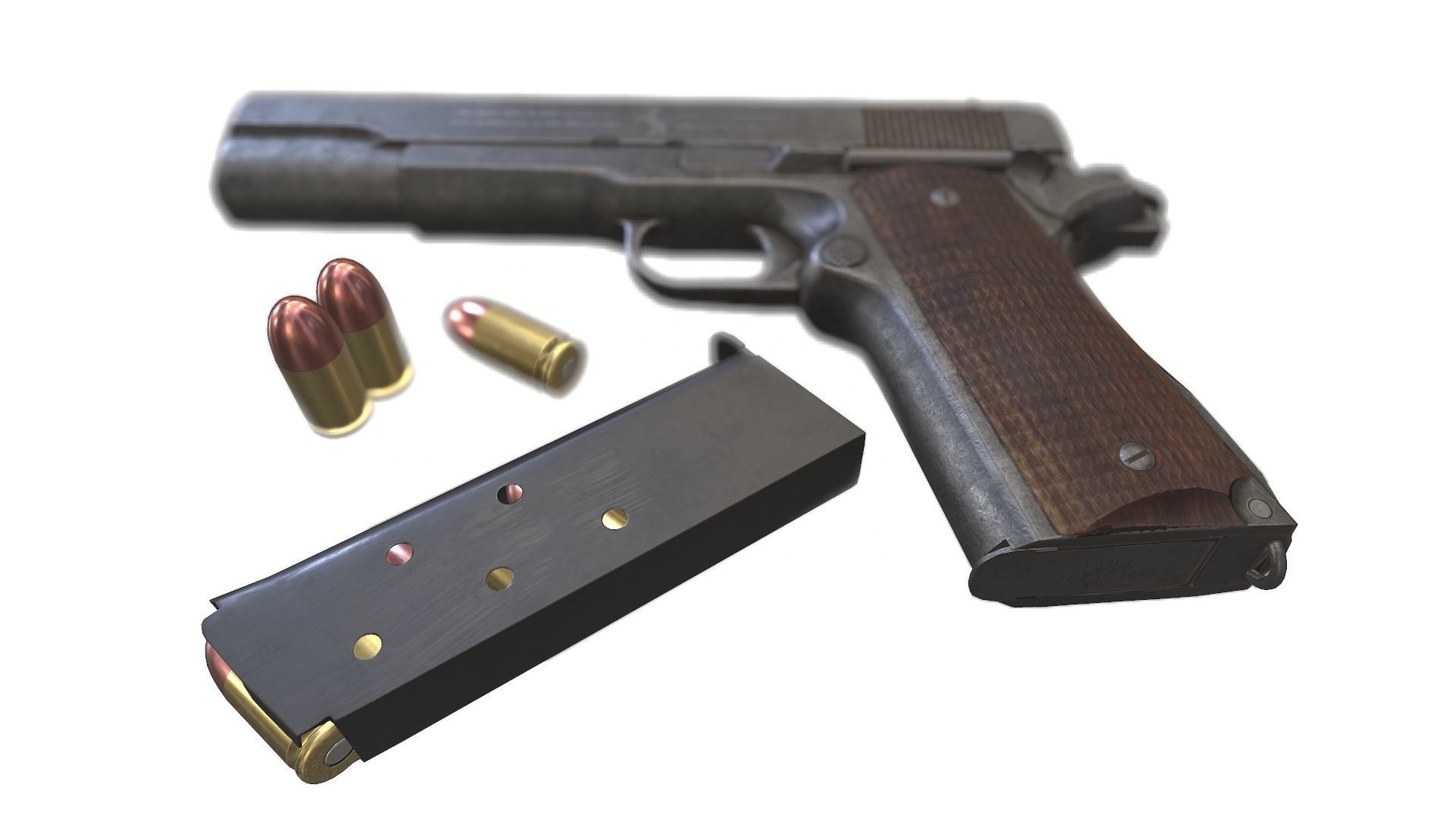 Colt M1911 Low-poly 3D model_14