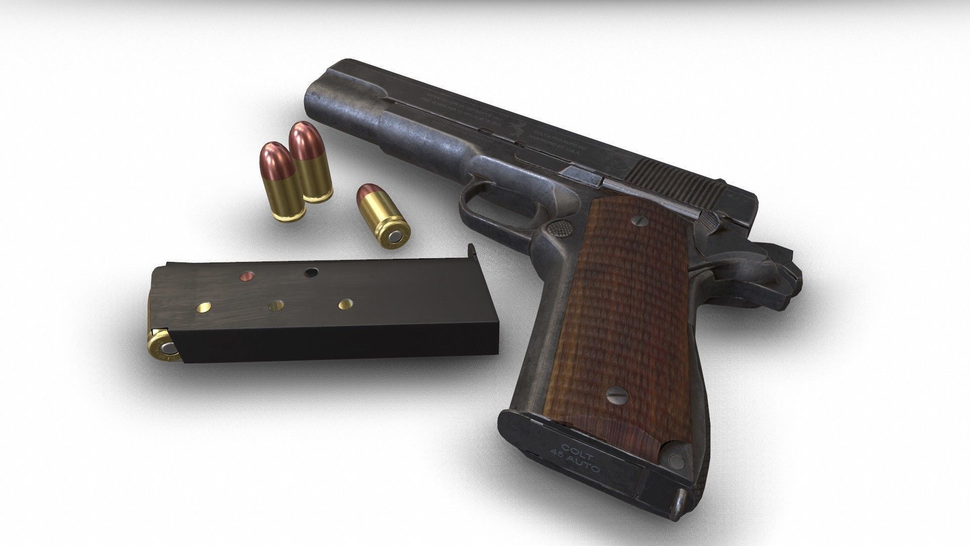 Colt M1911 Low-poly 3D model_5