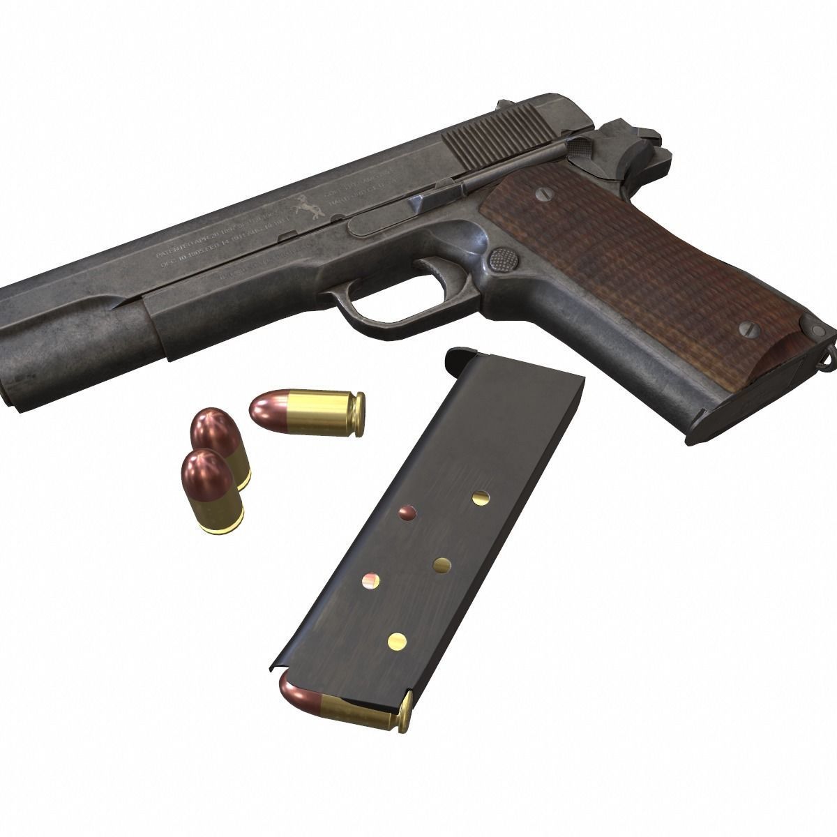 Colt M1911 Low-poly 3D model_15