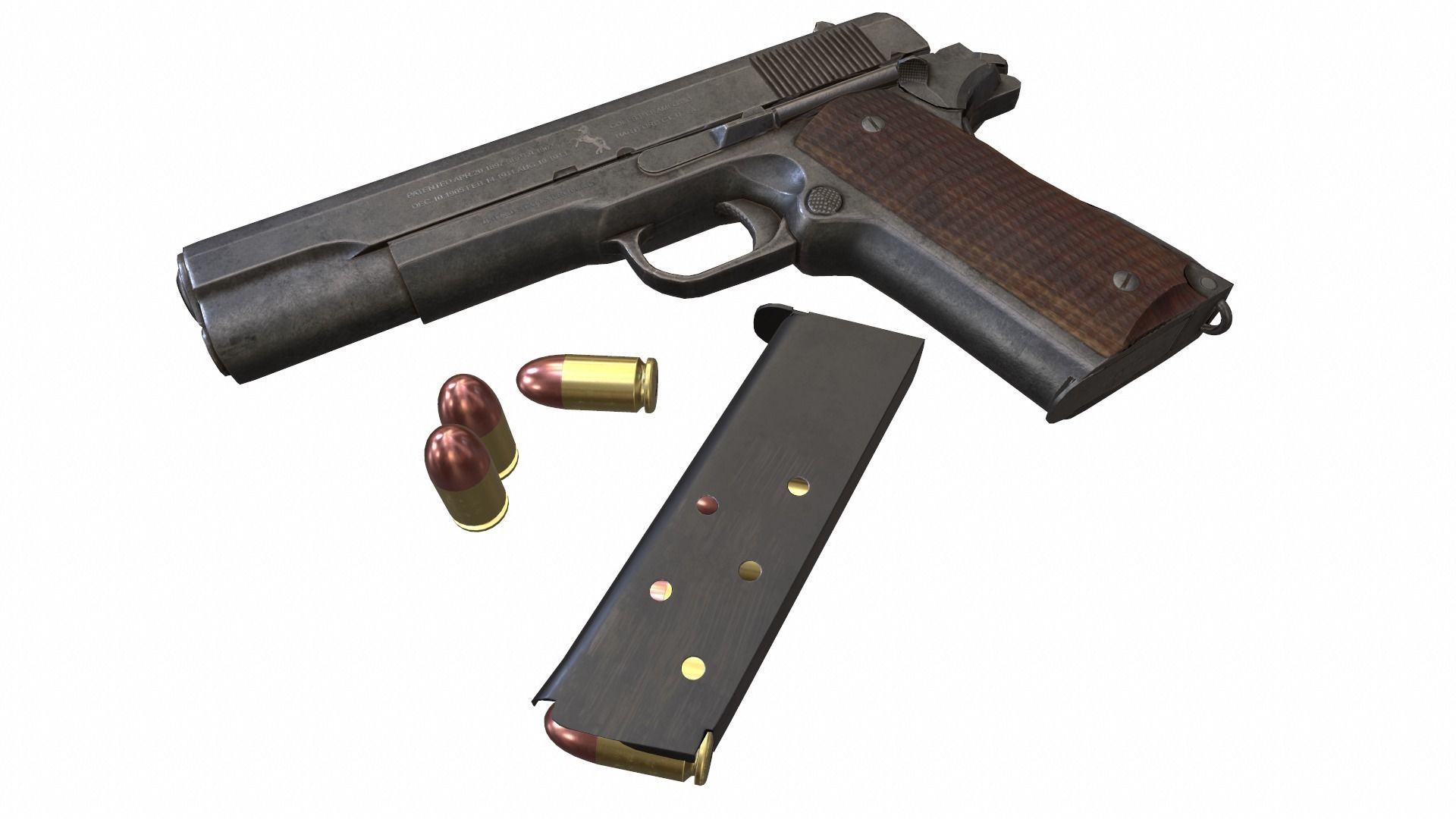 Colt M1911 Low-poly 3D model_17