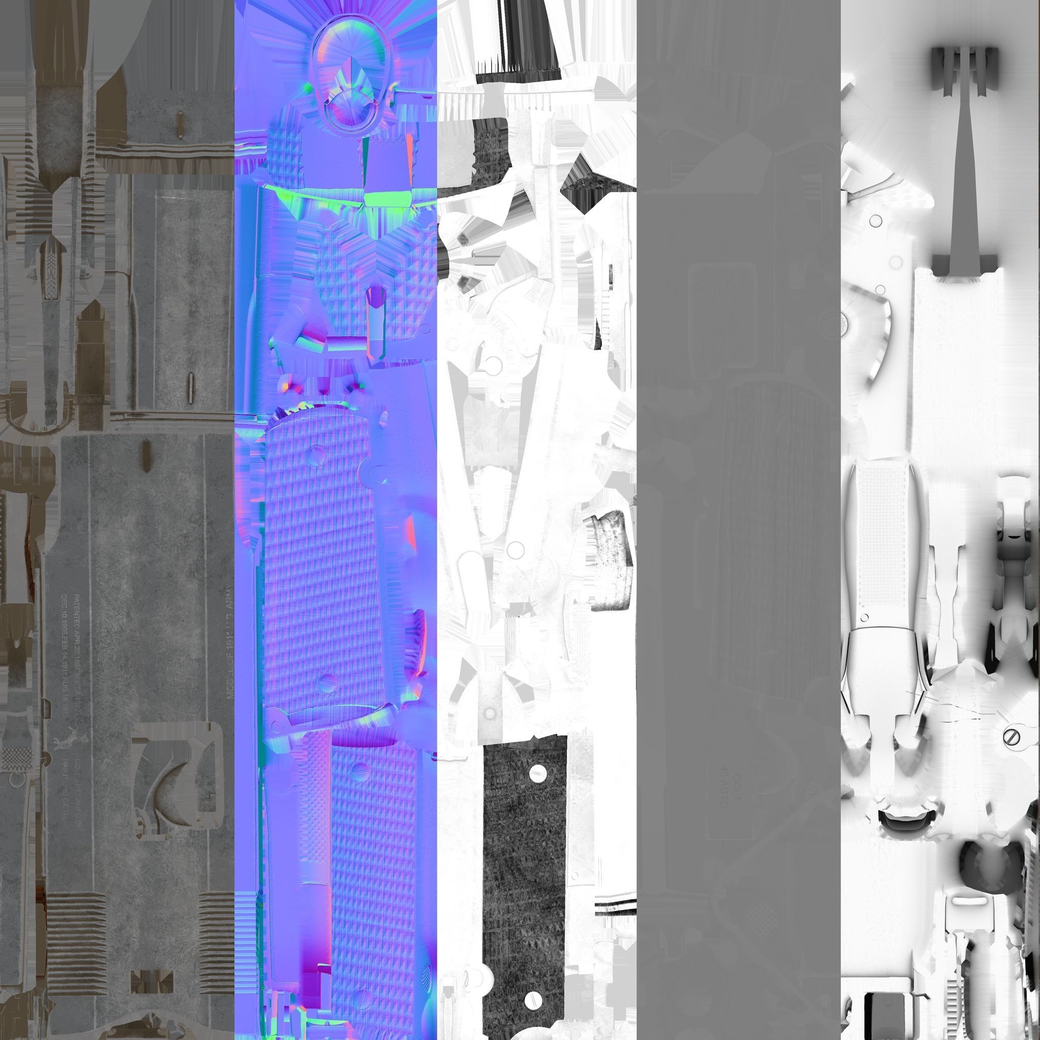 Colt M1911 Low-poly 3D model_6