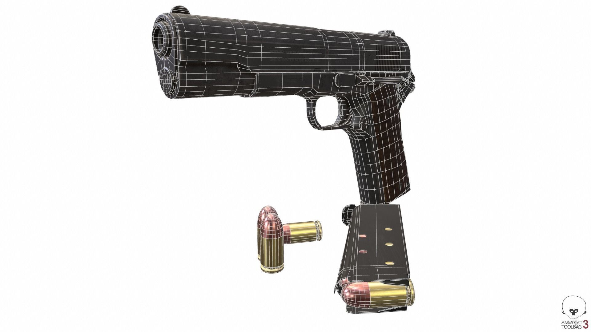 Colt M1911 Low-poly 3D model_13