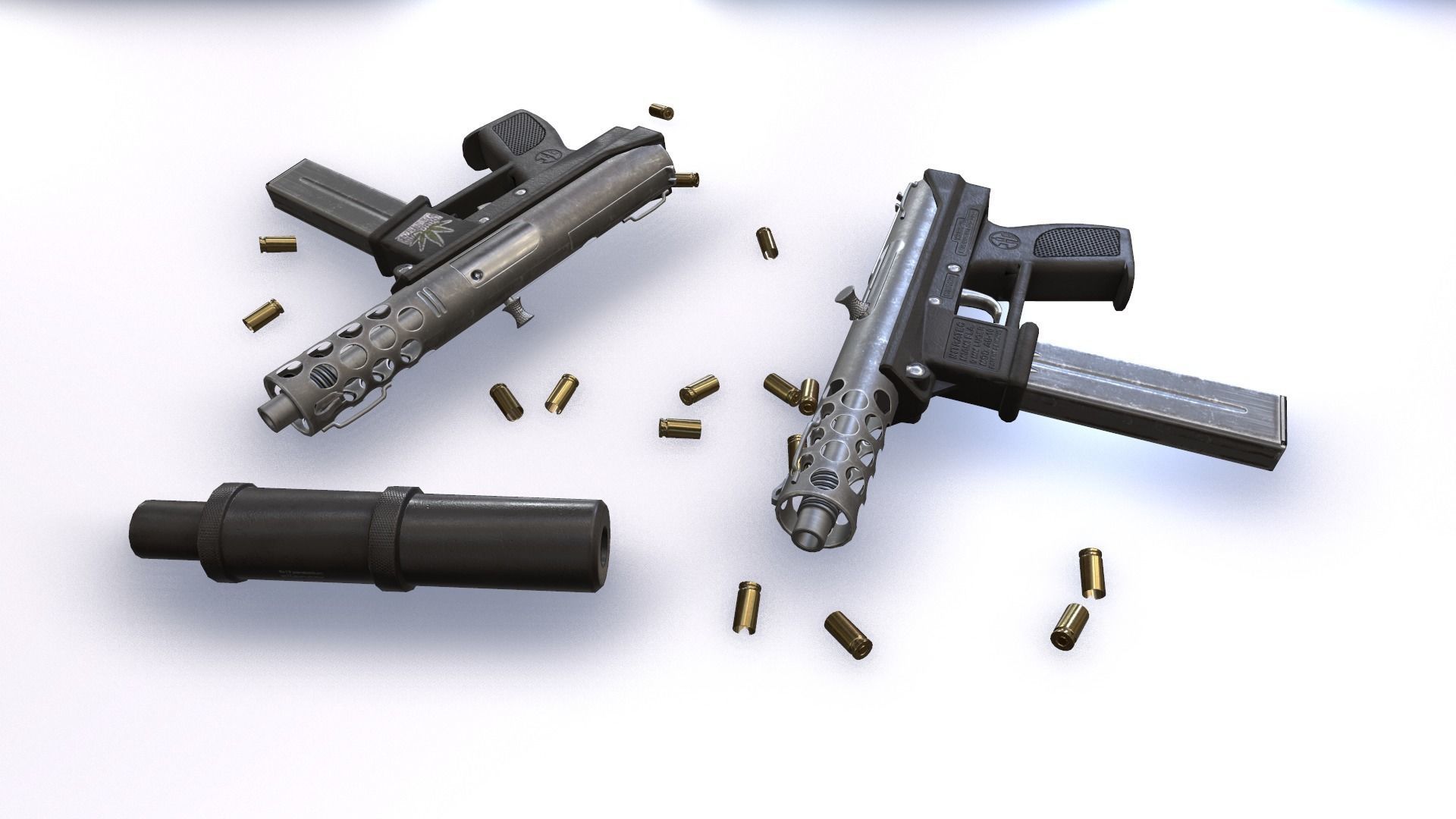 Intratec Tec 9 Low-poly 3D model_14