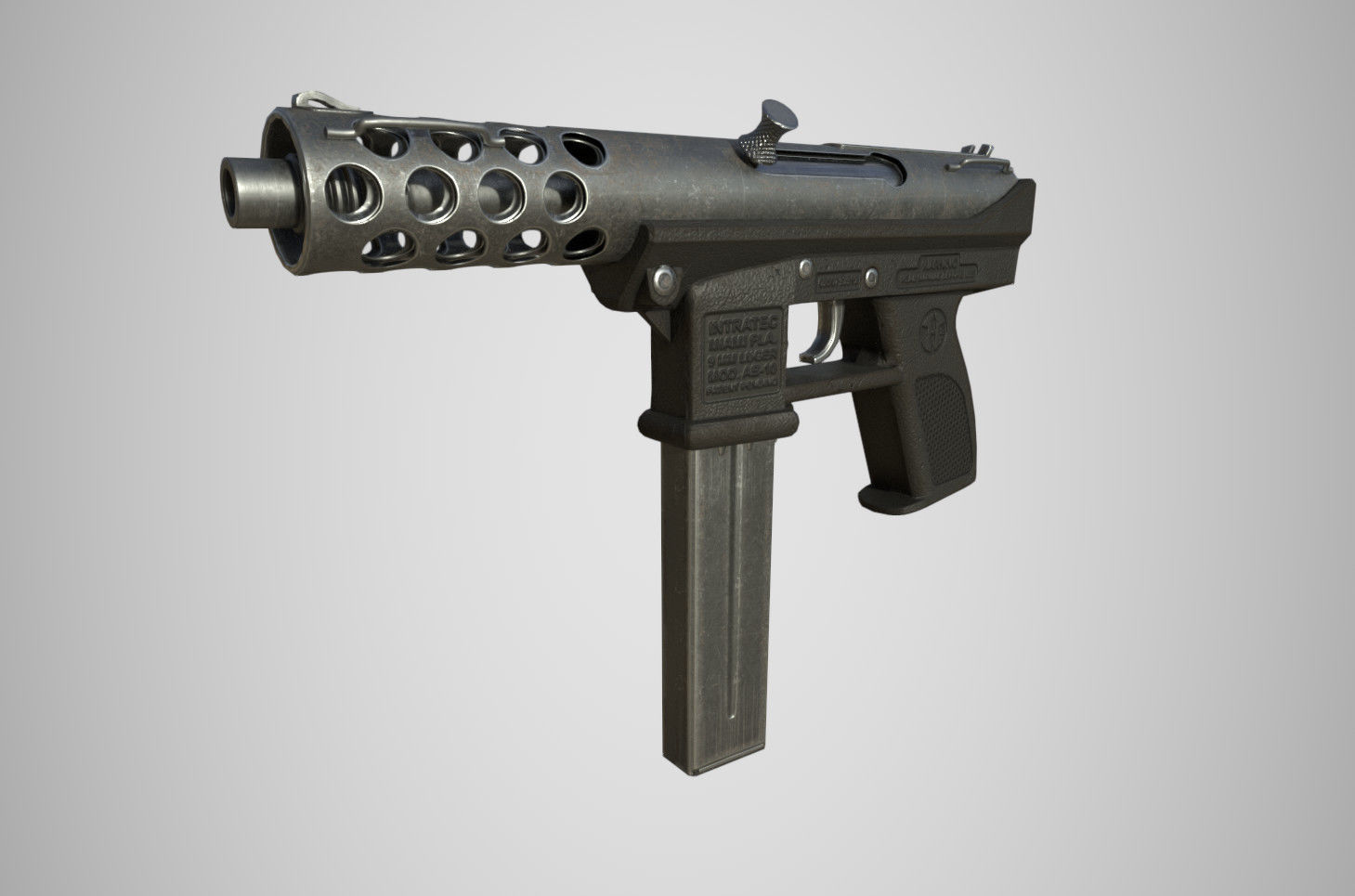 Intratec Tec 9 Low-poly 3D model_3
