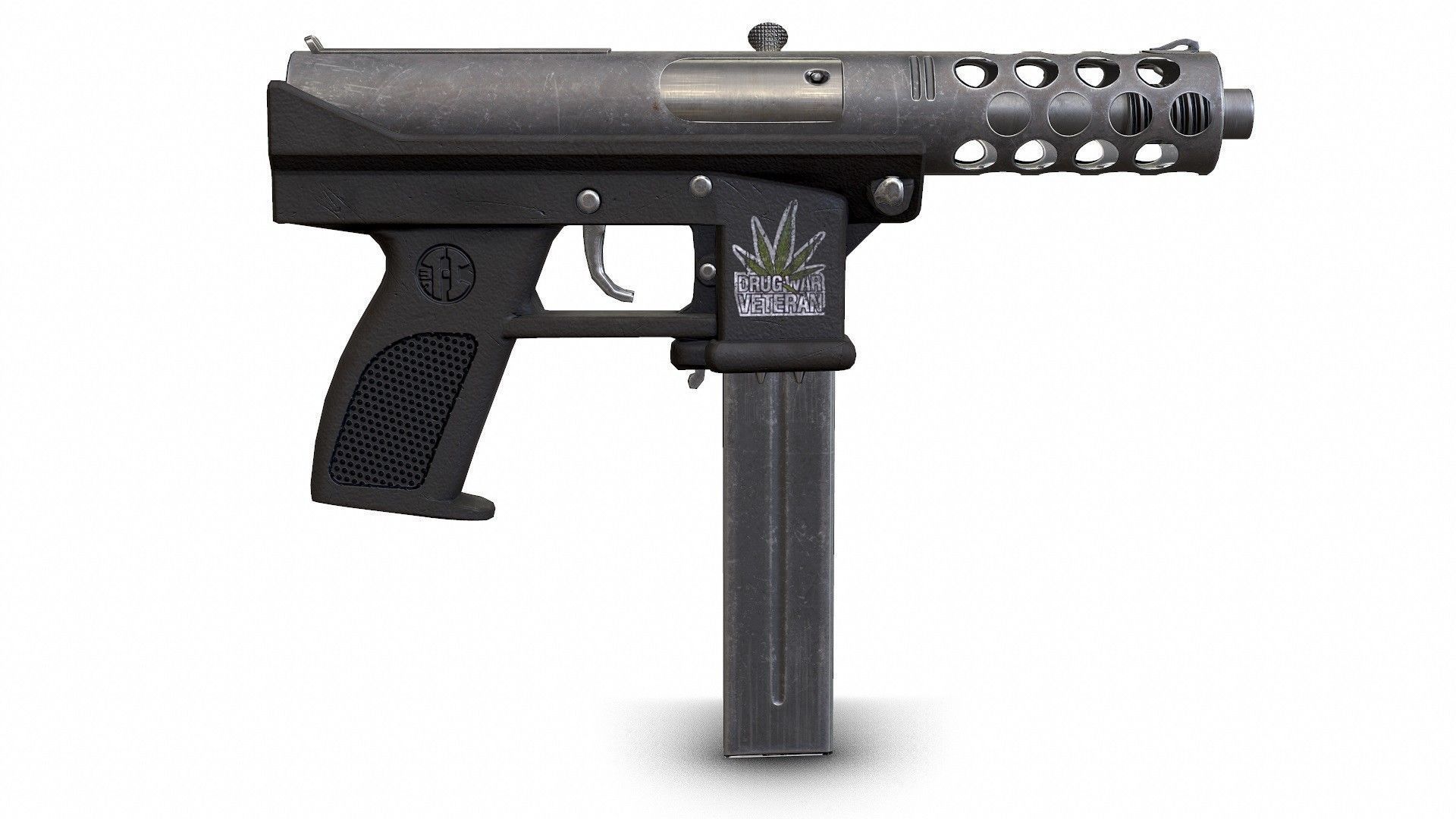 Intratec Tec 9 Low-poly 3D model_4