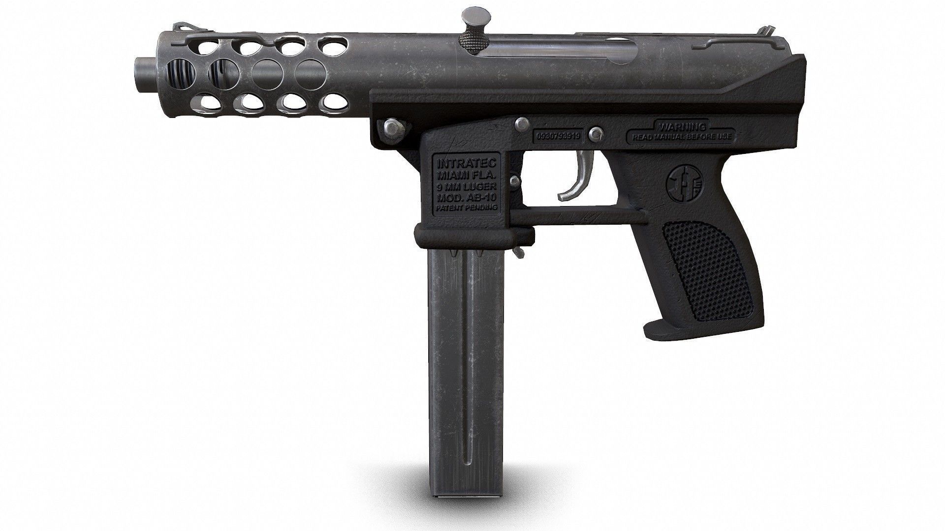 Intratec Tec 9 Low-poly 3D model_7