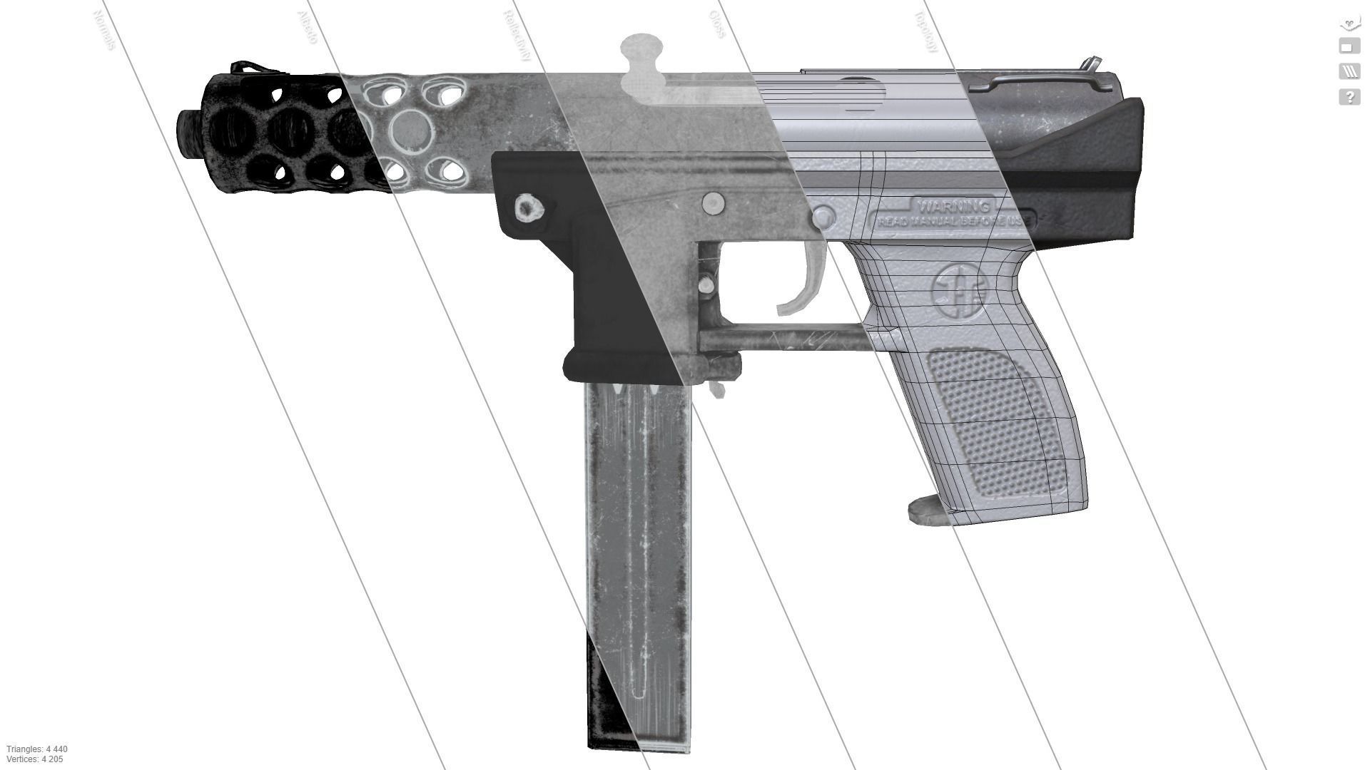 Intratec Tec 9 Low-poly 3D model_10