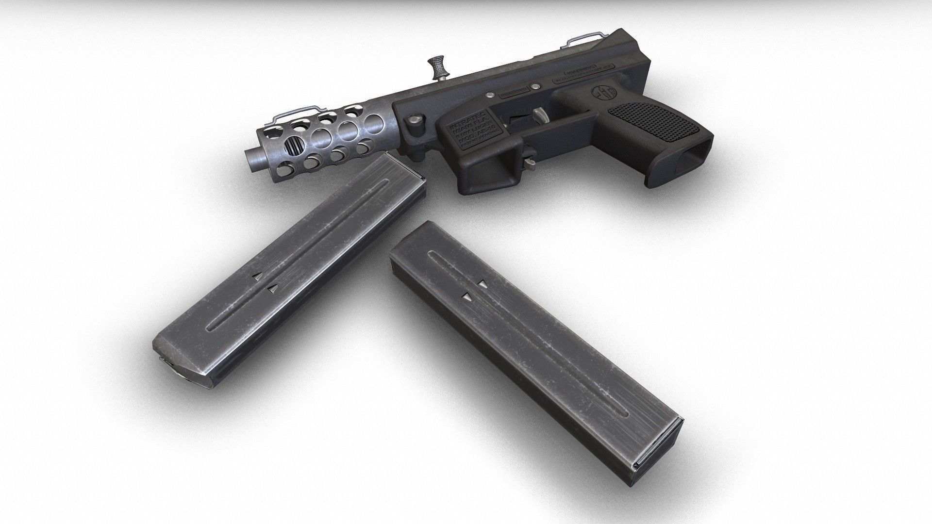 Intratec Tec 9 Low-poly 3D model_8