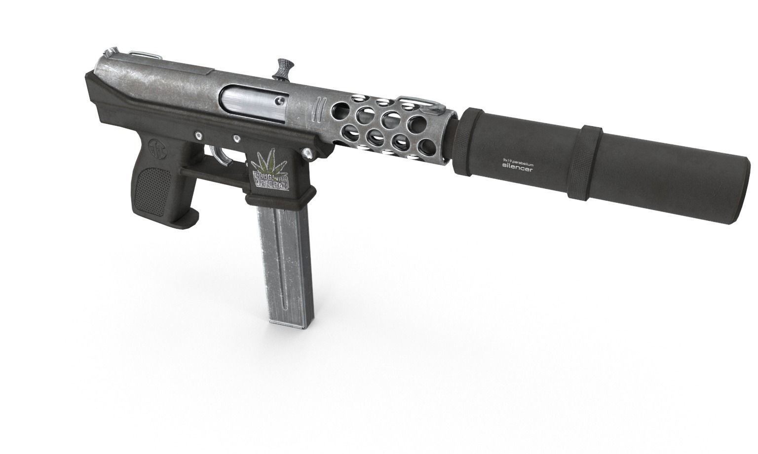 Intratec Tec 9 Low-poly 3D model_18