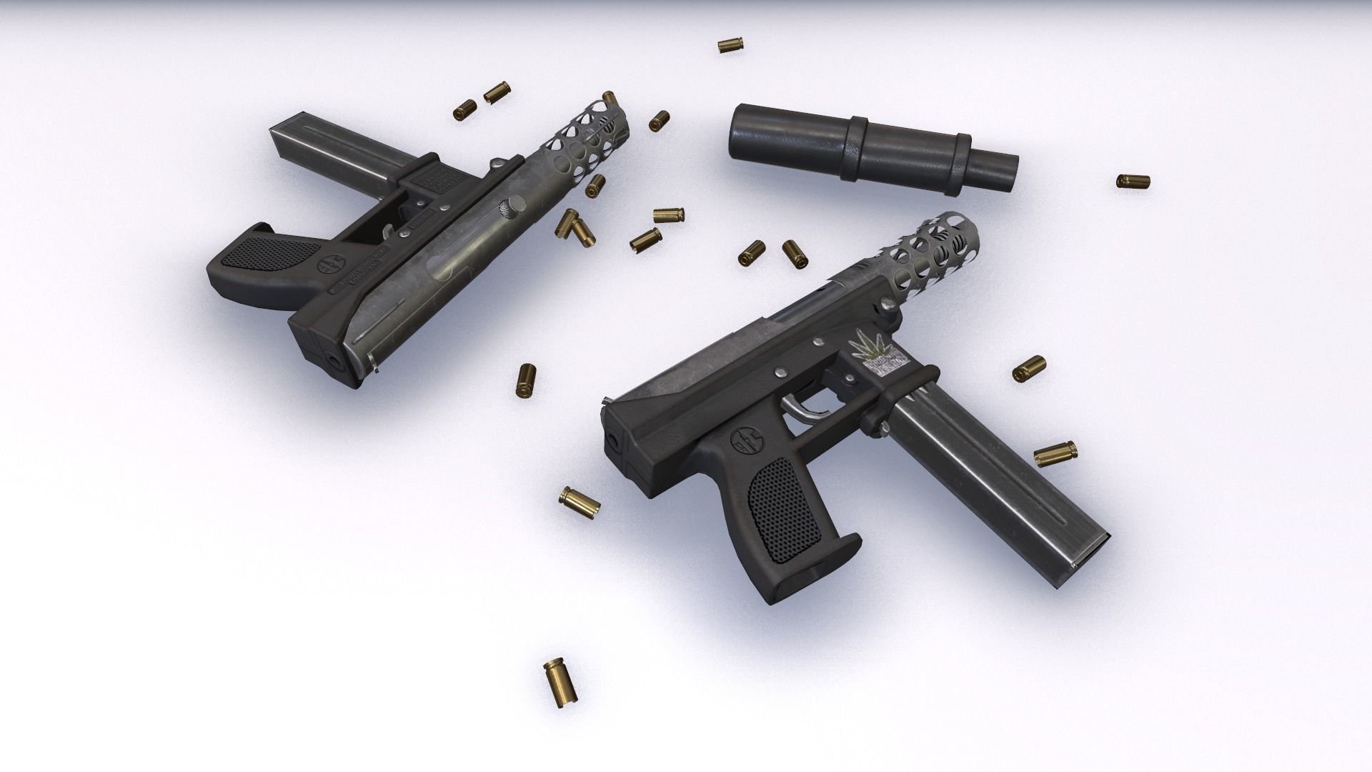 Intratec Tec 9 Low-poly 3D model_11