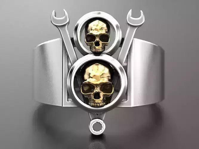 Ring V8 Skull 3D print model