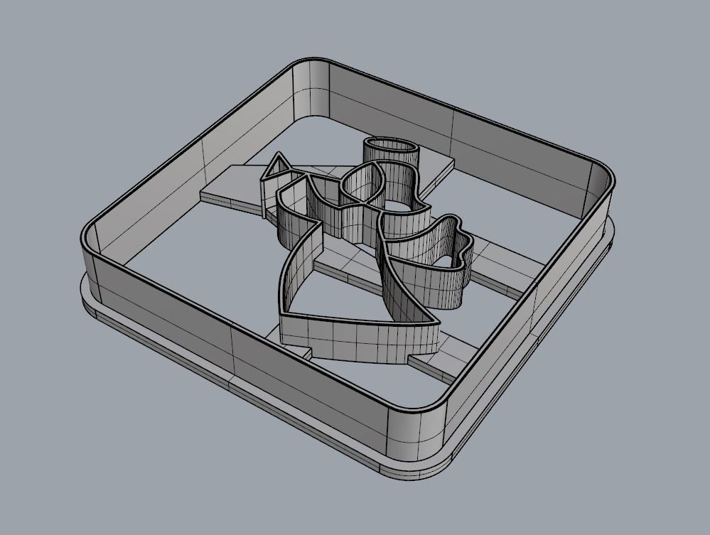 Angel cookie cutter version 3 3D print model_3