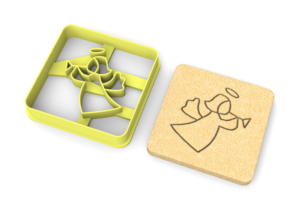 Angel cookie cutter version 3 3D print model_2