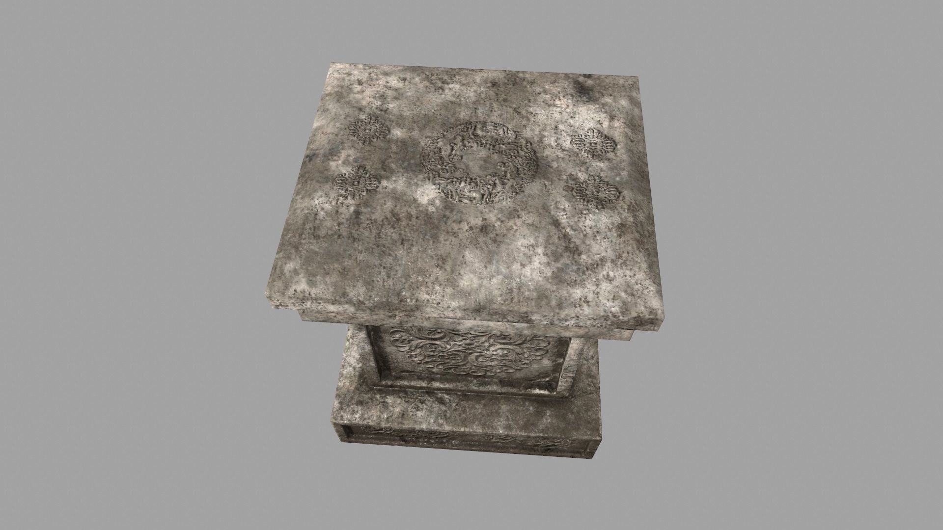 tombstone set gravestone with cross Low-poly 3D model_13