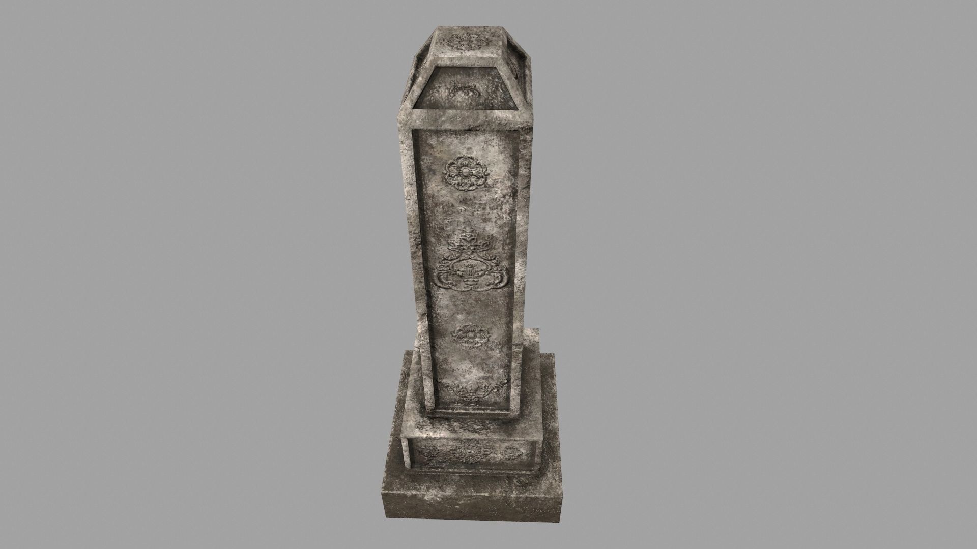 tombstone set gravestone with cross Low-poly 3D model_25