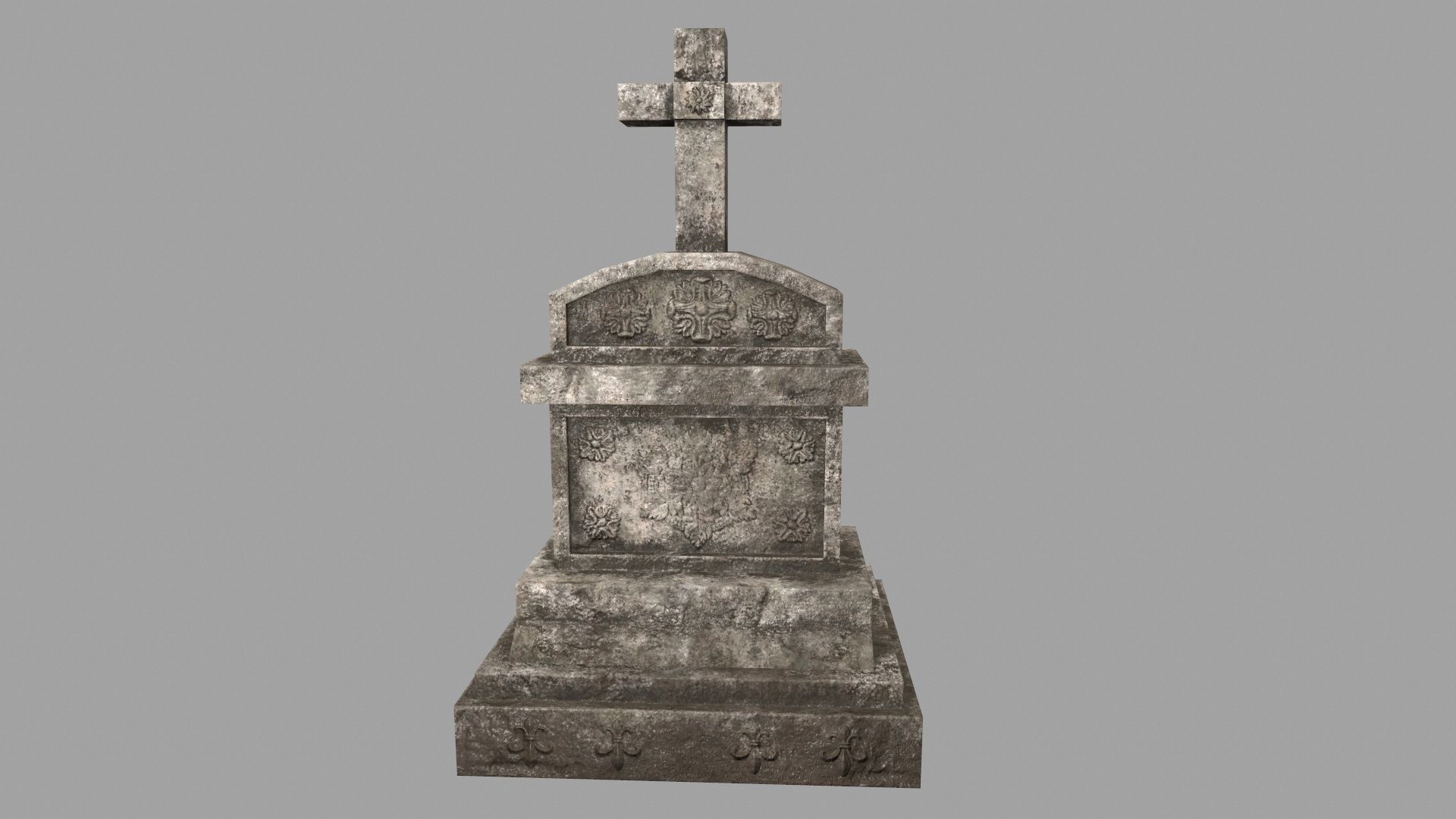 tombstone set gravestone with cross Low-poly 3D model_41