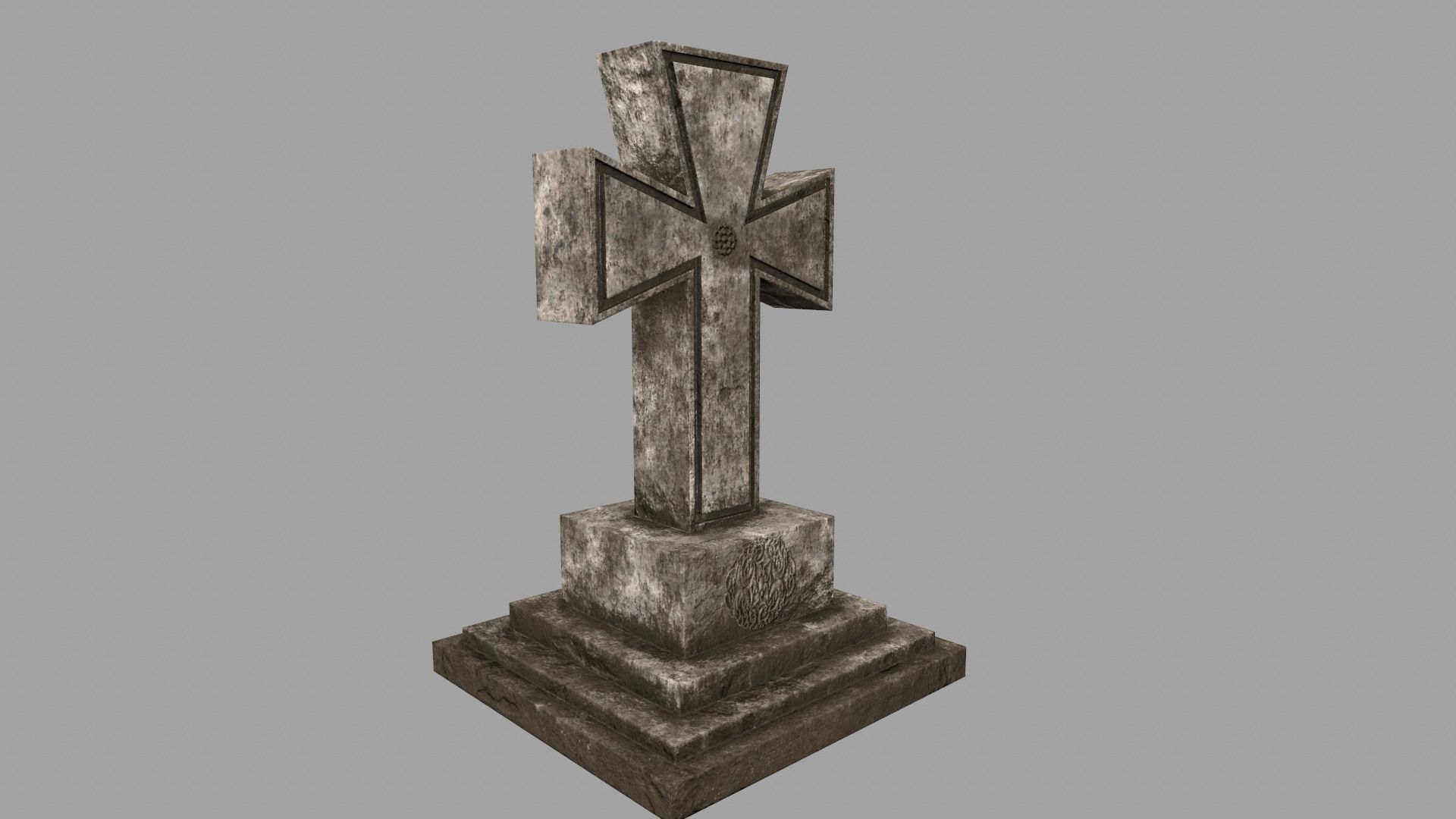 tombstone set gravestone with cross Low-poly 3D model_46