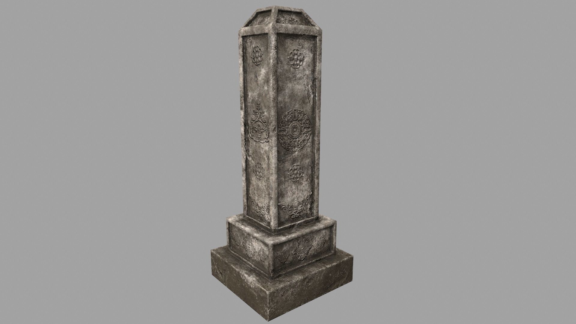 tombstone set gravestone with cross Low-poly 3D model_24
