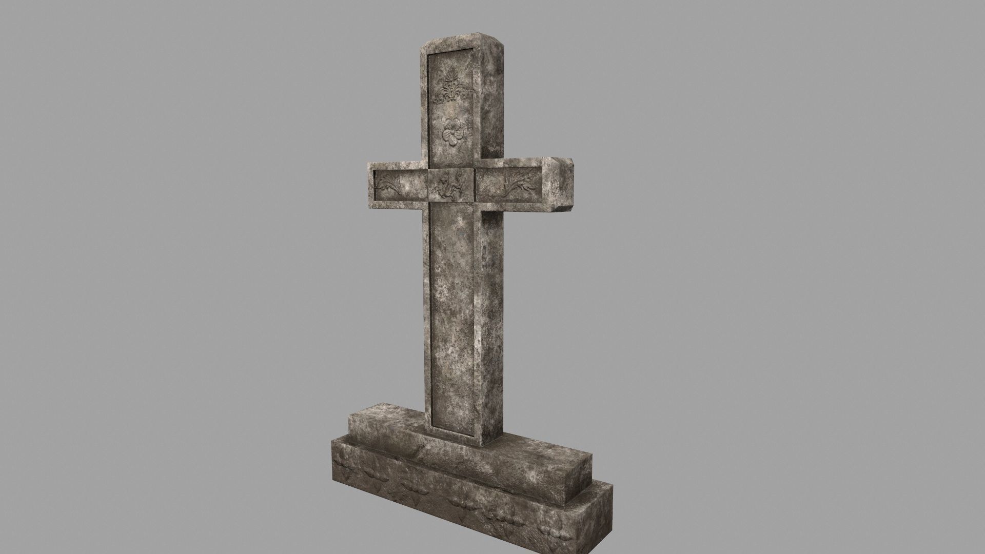 tombstone set gravestone with cross Low-poly 3D model_39