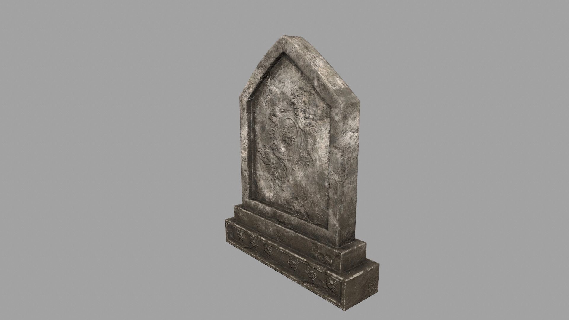 tombstone set gravestone with cross Low-poly 3D model_20