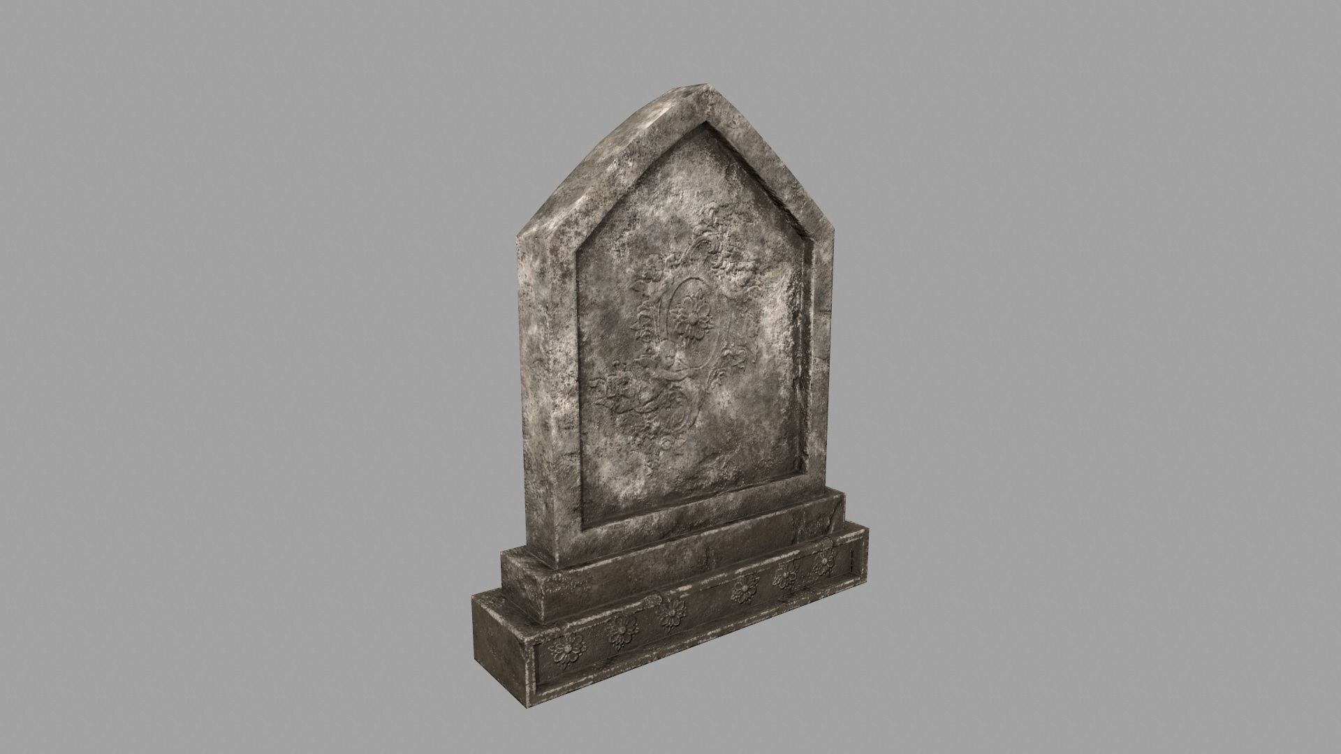 tombstone set gravestone with cross Low-poly 3D model_21