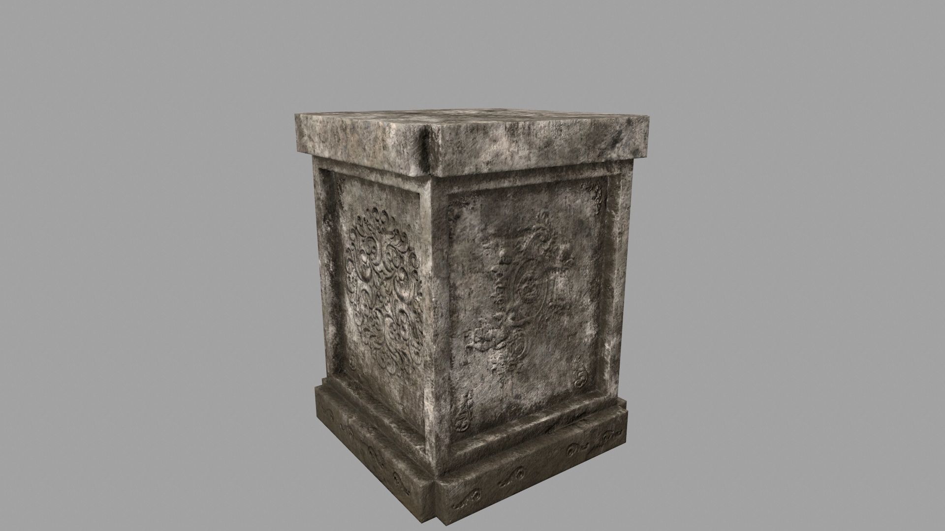 tombstone set gravestone with cross Low-poly 3D model_50