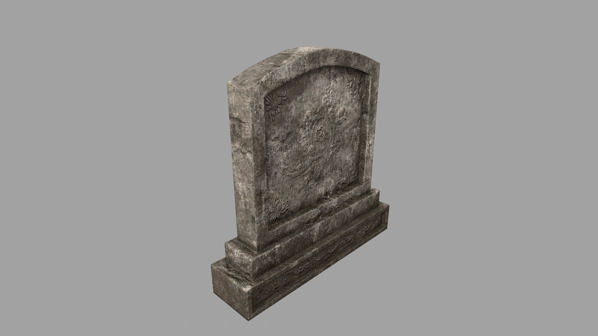 tombstone set gravestone with cross Low-poly 3D model_16