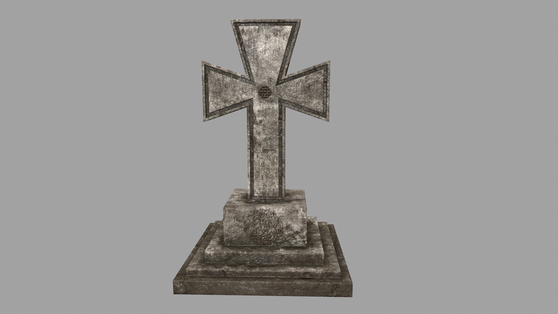 tombstone set gravestone with cross Low-poly 3D model_45