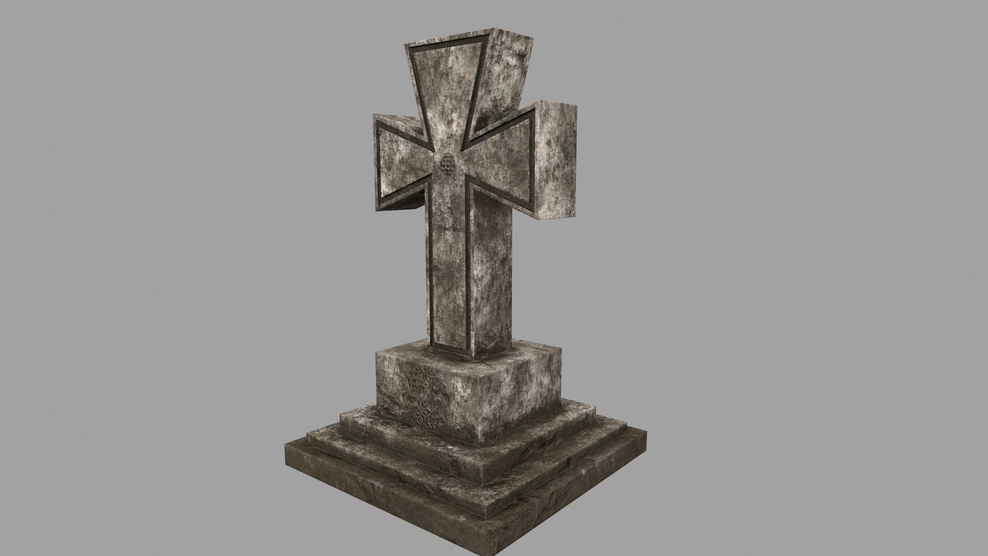 tombstone set gravestone with cross Low-poly 3D model_47