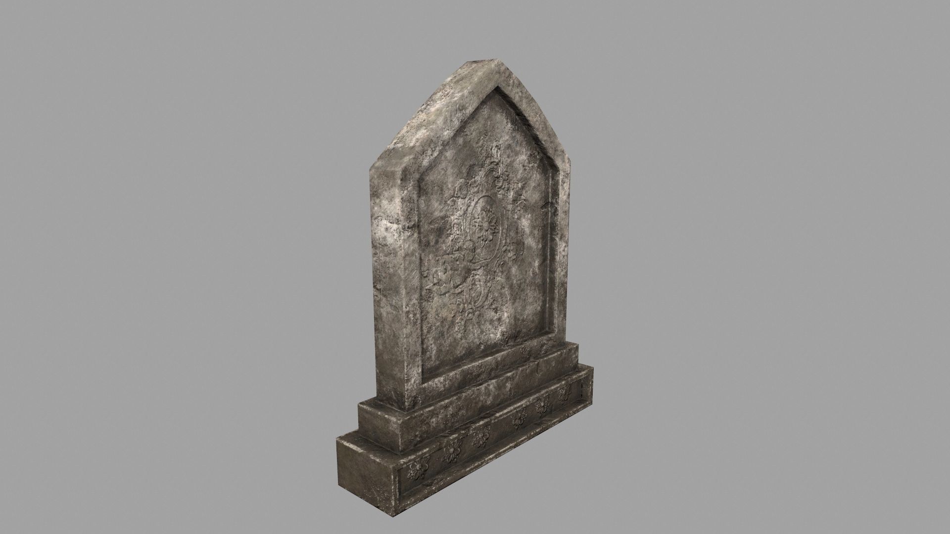 tombstone set gravestone with cross Low-poly 3D model_19