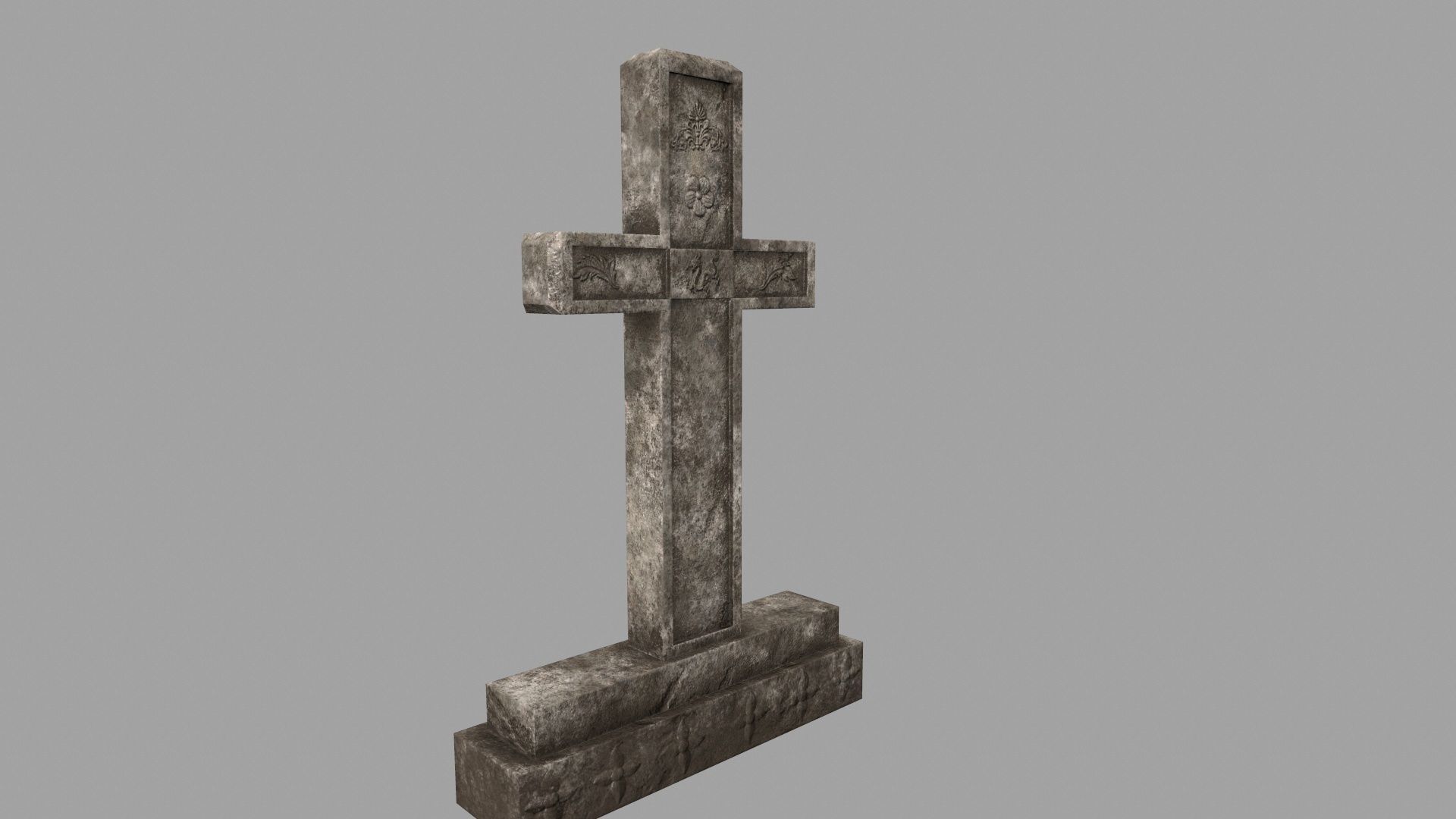 tombstone set gravestone with cross Low-poly 3D model_38