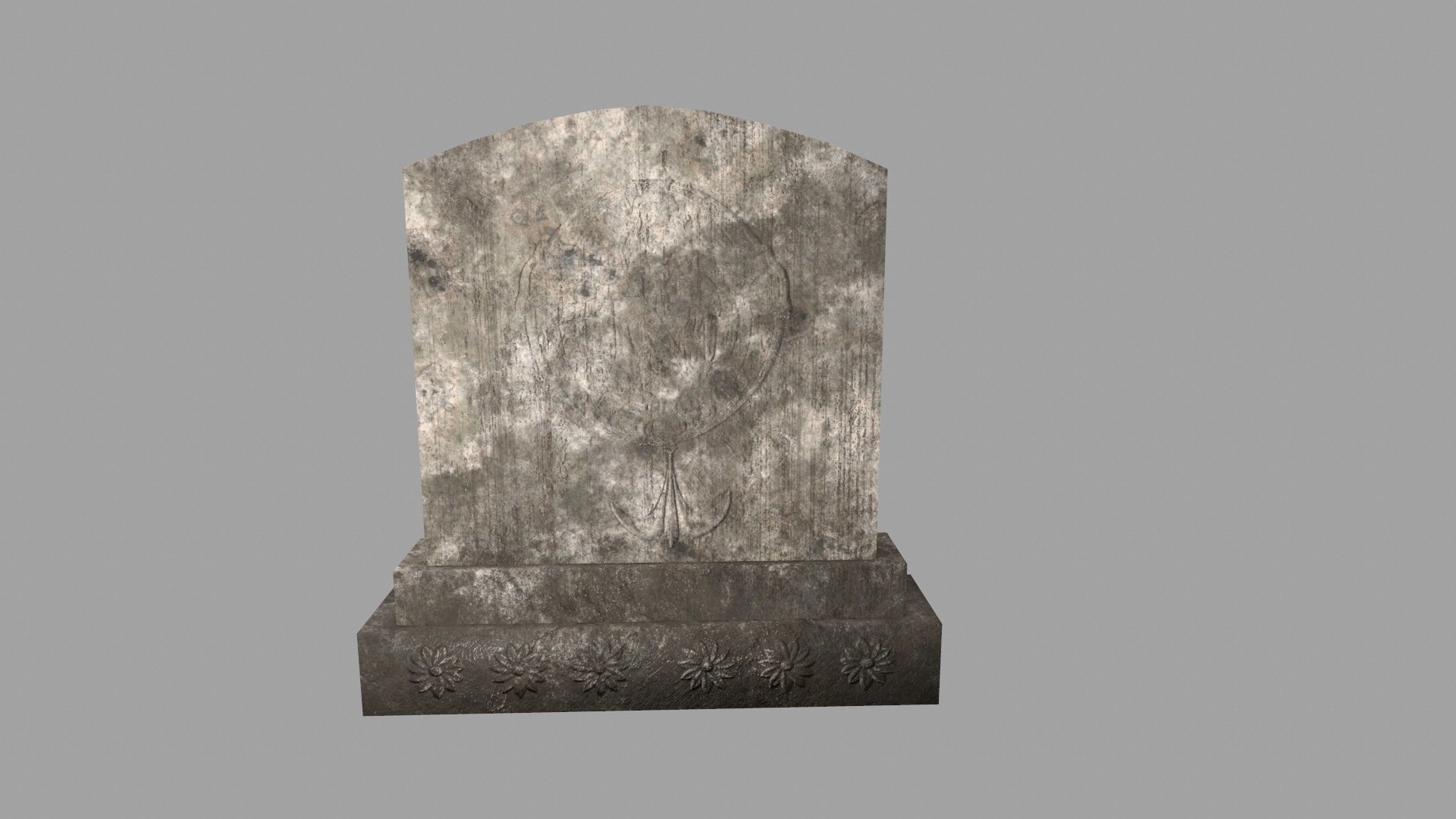 tombstone set gravestone with cross Low-poly 3D model_30