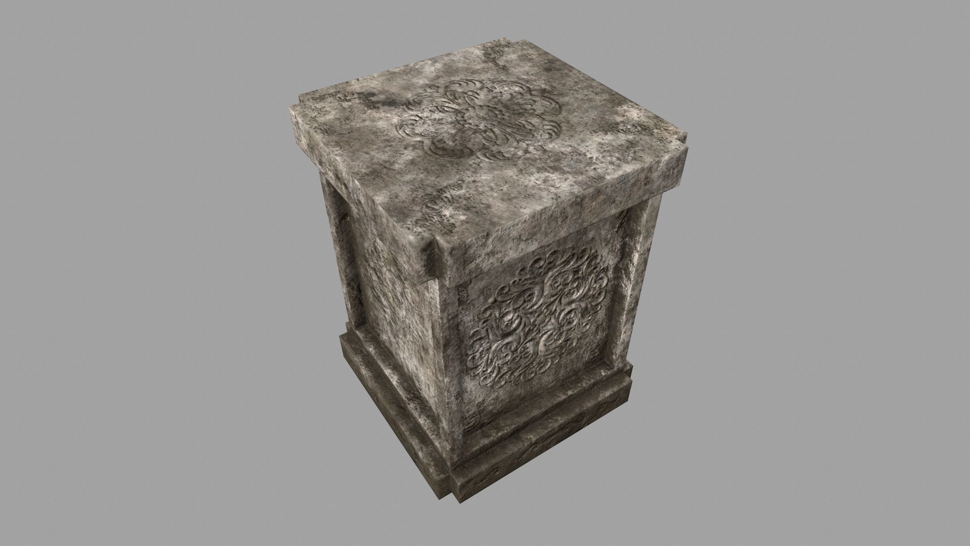 tombstone set gravestone with cross Low-poly 3D model_51