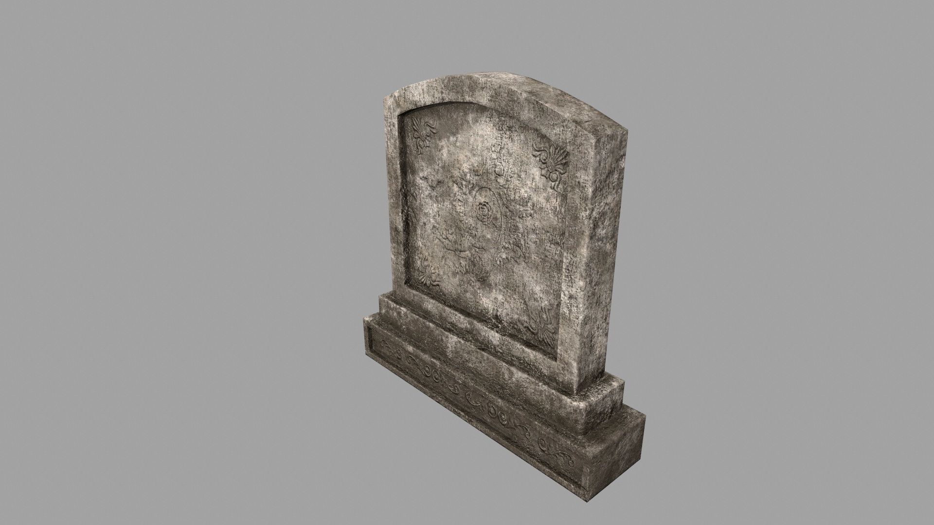 tombstone set gravestone with cross Low-poly 3D model_15