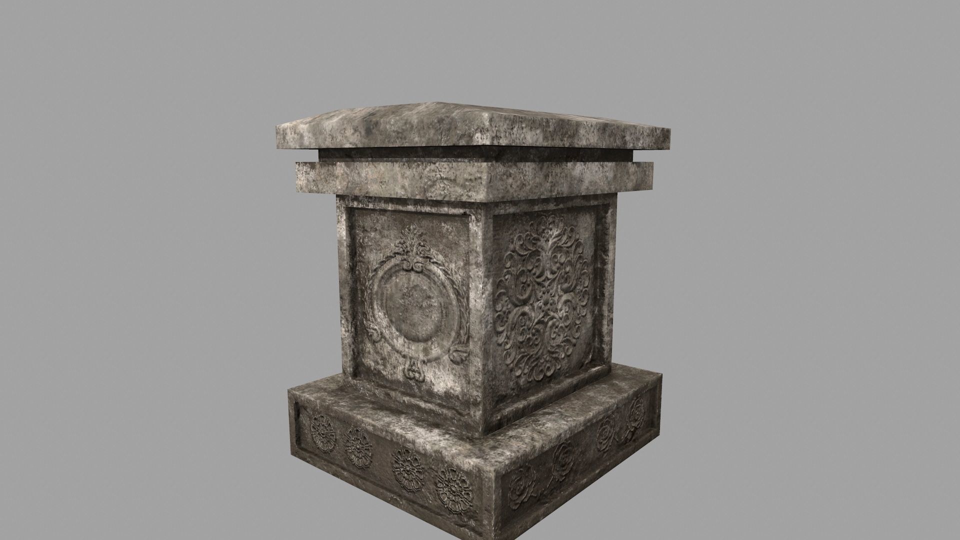 tombstone set gravestone with cross Low-poly 3D model_12