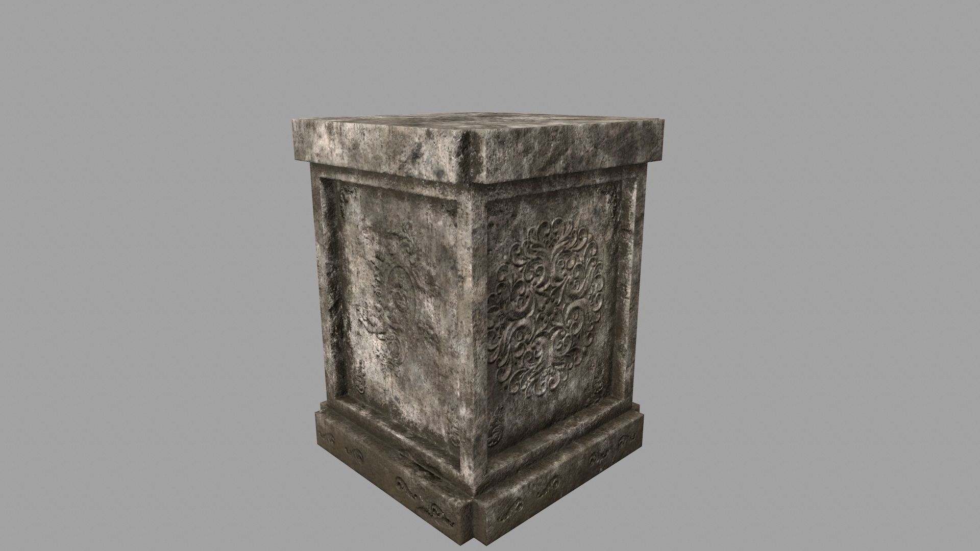 tombstone set gravestone with cross Low-poly 3D model_49