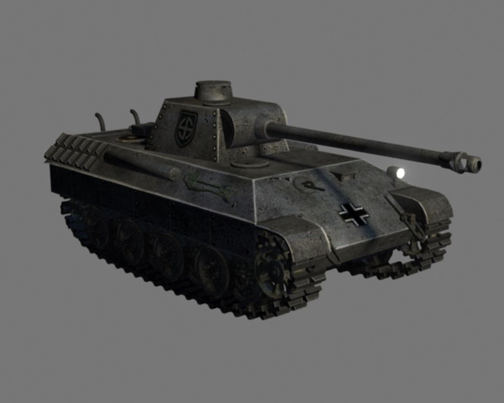 german tank panther ww2 Low-poly 3D model_9