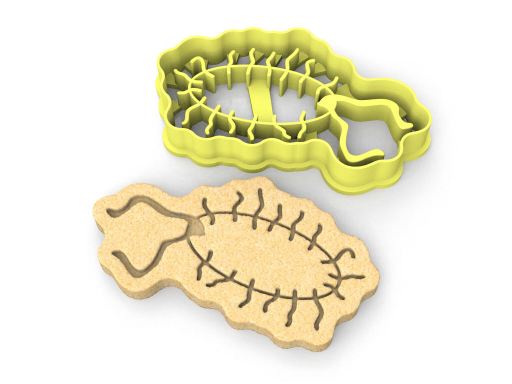 Bacteria cookie cutter 3D print model_2