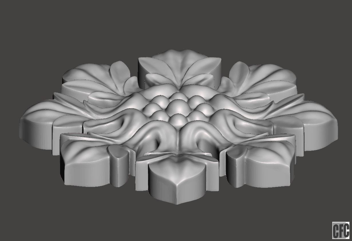 Flower relief for cnc and 3d printing FLCFC0C 3D print model_2