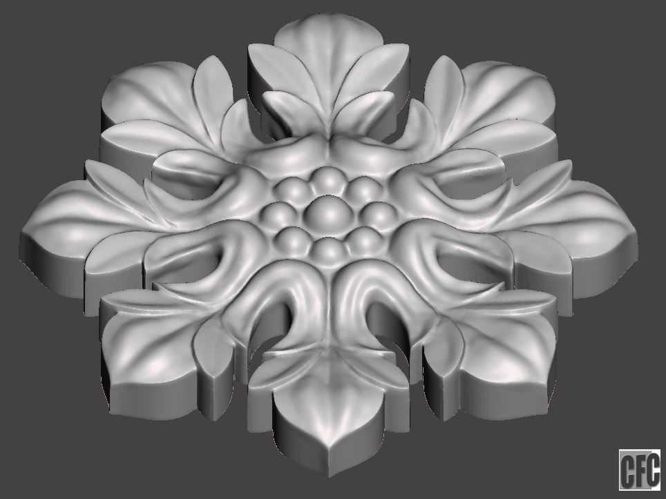 Flower relief for cnc and 3d printing FLCFC0C 3D print model_1