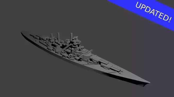 German Bismarck Class Battleship 3D print model