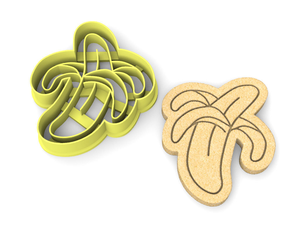 Banana cookie cutter 3D print model_2