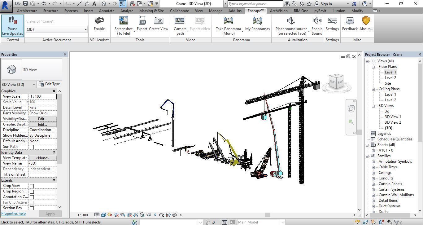 20 Models Cranes Revit Family 2015 3D model | CGTrader