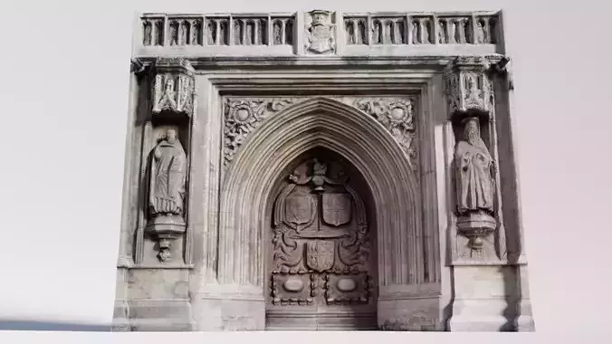 Photogrammetry Cathedral Main Door Low-poly 3D model