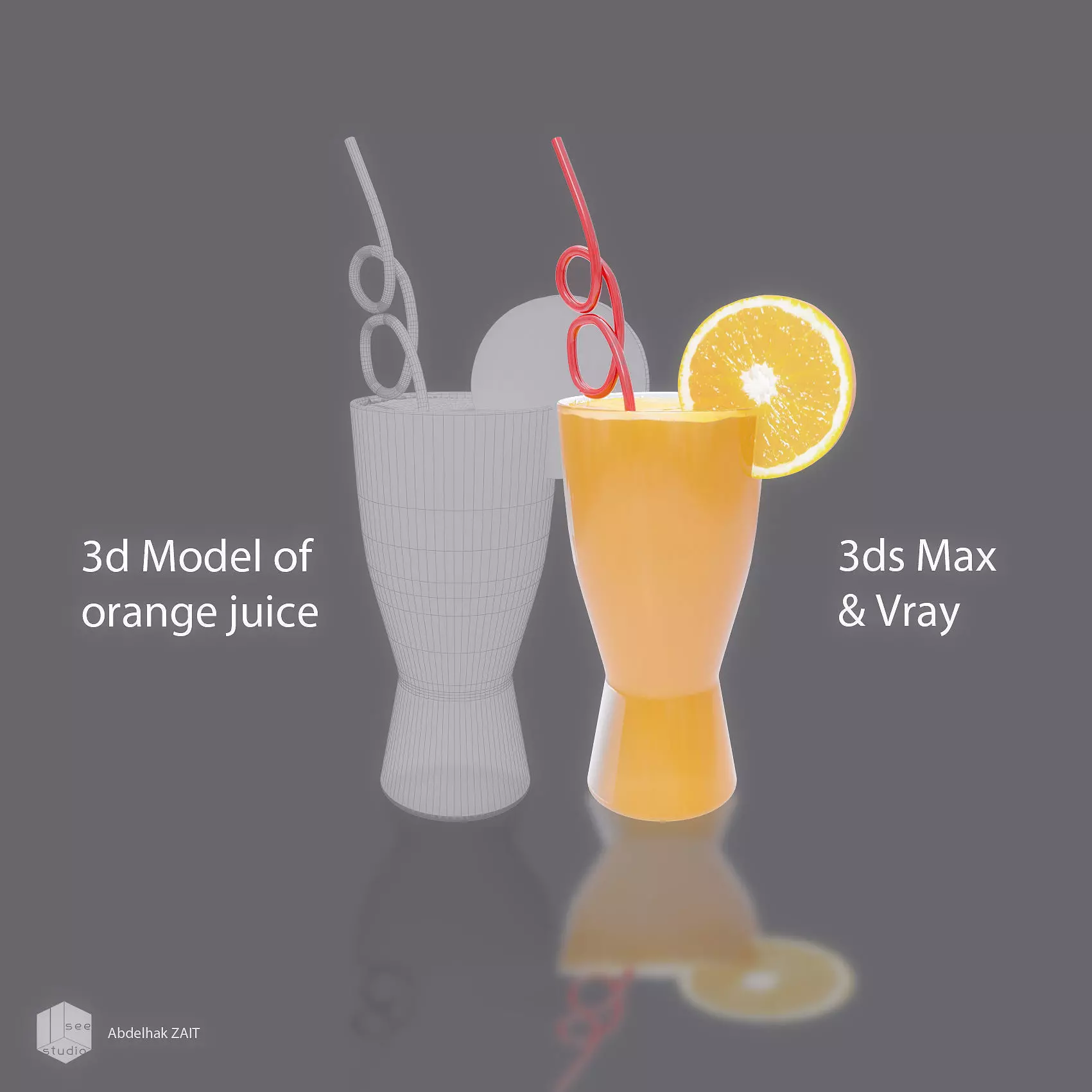Orange juice  Free 3D model_0